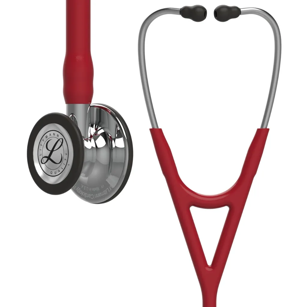 סטטוסקופ ליטמן 3M™ קרדיולוגי IV. 3M™ Littmann® Cardiology IV™ Stethoscope. צינור בורדו, גימור מראה. Burgundy Mirror Finish. דגם 6170. ראש כפול. אחריות יצרן 7 שנים. יבוא רשמי לישראל.