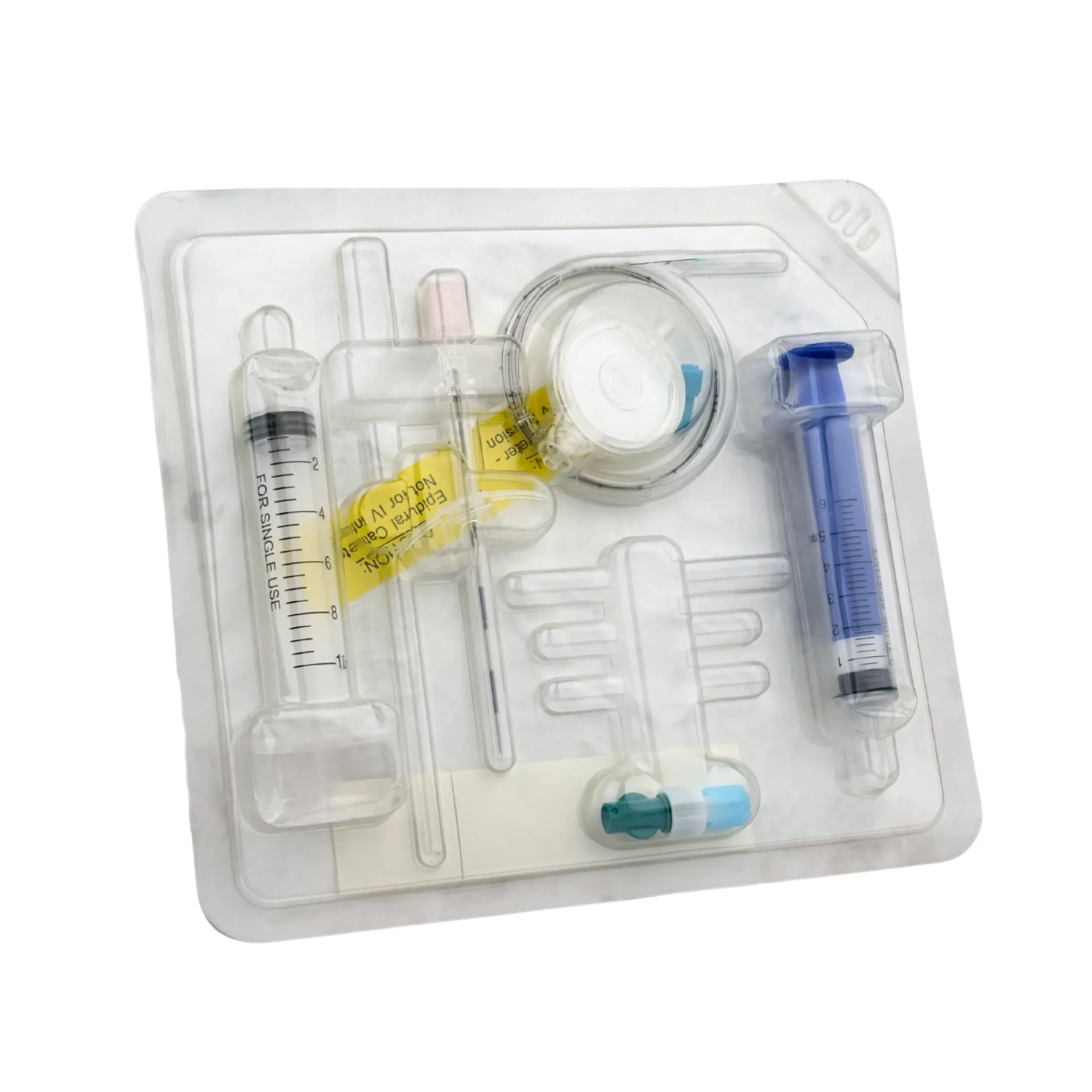 ערכת אפידורל חד פעמית 18G. Epidural Kit For Single Use. כולל מחט, קטטר, מזרקי LOR ופילטר 0.22 מיקרון. ס.מדיק יבוא
