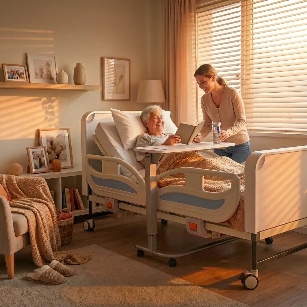 [500012] מיטת אשפוז חשמלית מתקפלת SMiha. Electric Folding Hospital Bed. 4 מנועי Ti-Motion. עומס 185 ק"ג. תקן CE/ISO 13485. תוצרת ישראל. ס.מדיק יבוא