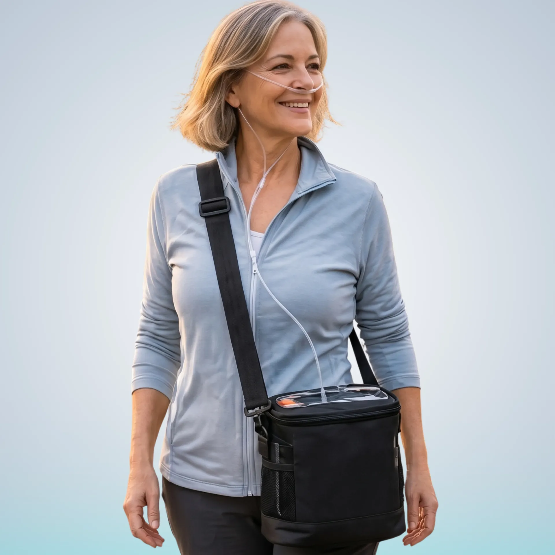 מחולל חמצן נייד SM7. Portable Oxygen Concentrator. משקל 1.98 ק"ג. עד 7 שעות סוללה. טכנולוגיית Pulse Flow. ס.מדיק יבוא