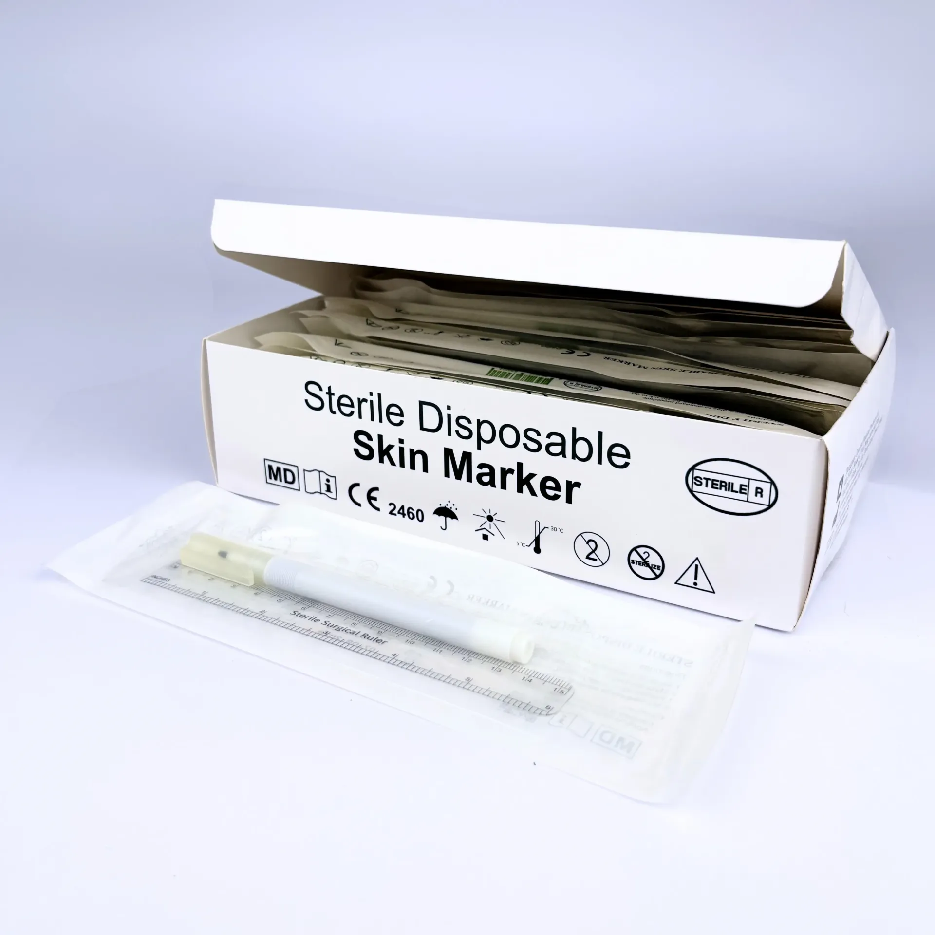 עיפרון סימון לניתוח (Skin Marker) סטרילי. Surgical Skin Marker. דיו סגול לסימון מדויק על עור. חד פעמי. 25 יחידות למארז. ס.מדיק יבוא