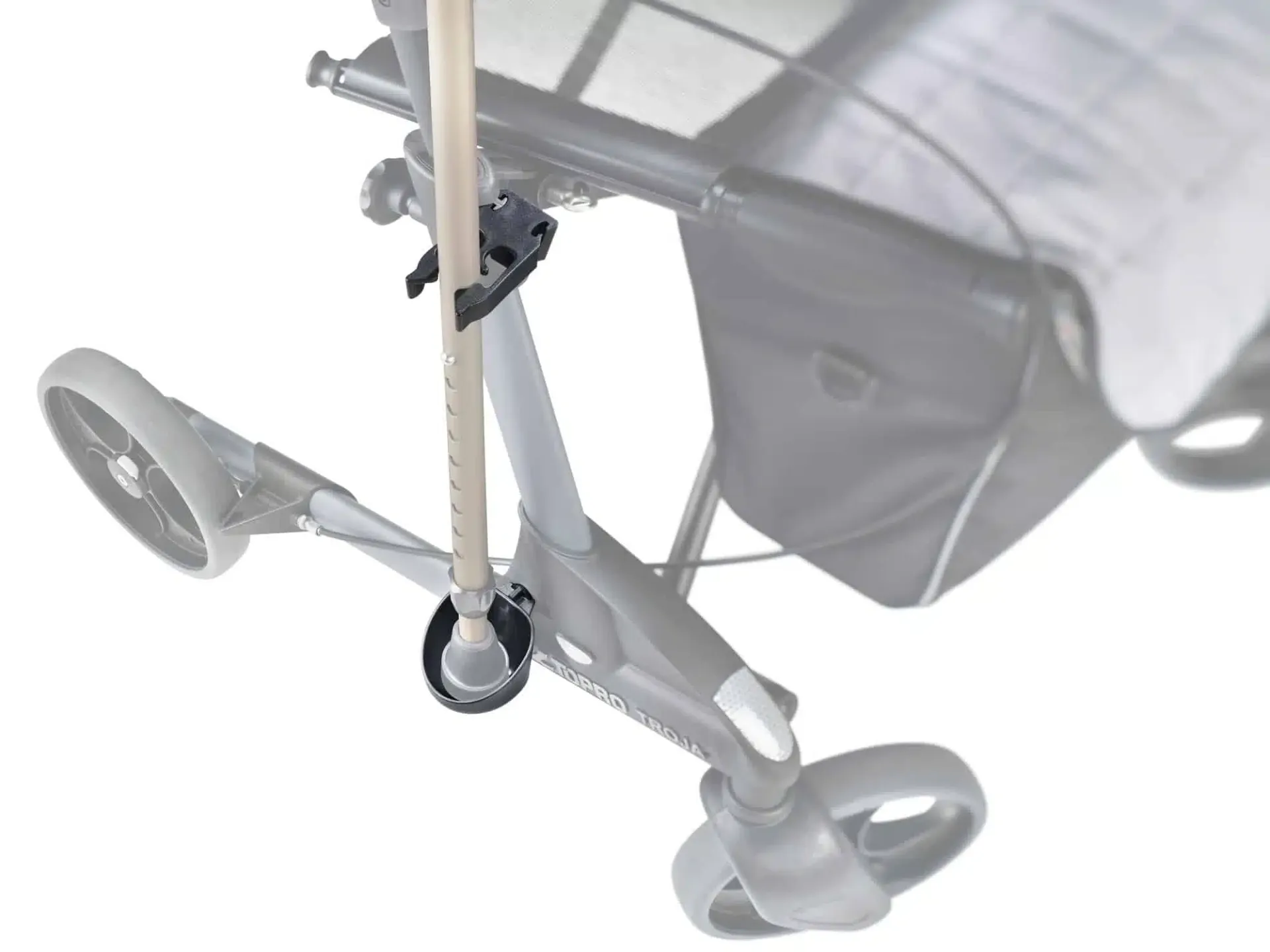 [381010] מחזיק מקל הליכה / קב לרולטור. TOPRO Stick Holder. מתאים לטרויה קלאסי ו-2G. התקנה בצד ימין או שמאל. ס.מדיק יבוא