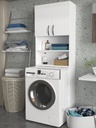 ארון מעל מכונת כביסה Banos. גובה 188 ס"מ. 2 דלתות ו-2 מדפים פתוחים