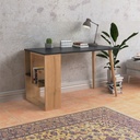 שולחן עבודה SALLY. פחם משולב אלון. 120 x 60 x 73 ס"מ. תאים פתוחים ורגליים משופעות