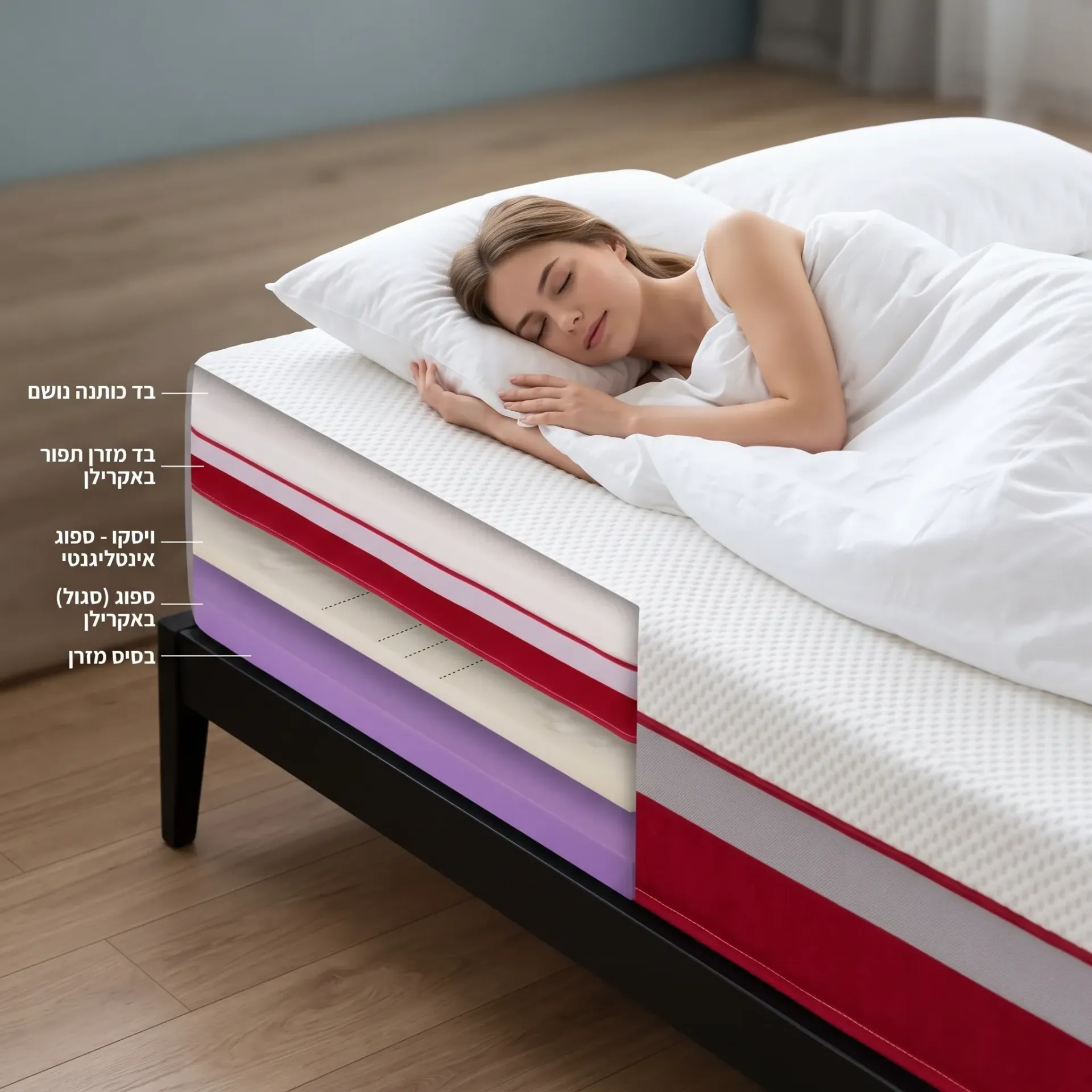 מזרן דרים Swiss Comfort. DREAM Mattress. תמיכה מלאה בלי צורך להפוך. 7 מידות