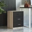 שידת 3 מגירות Mara VO3. שחור אלון. 44.5 x 46.6 x 62 ס"מ