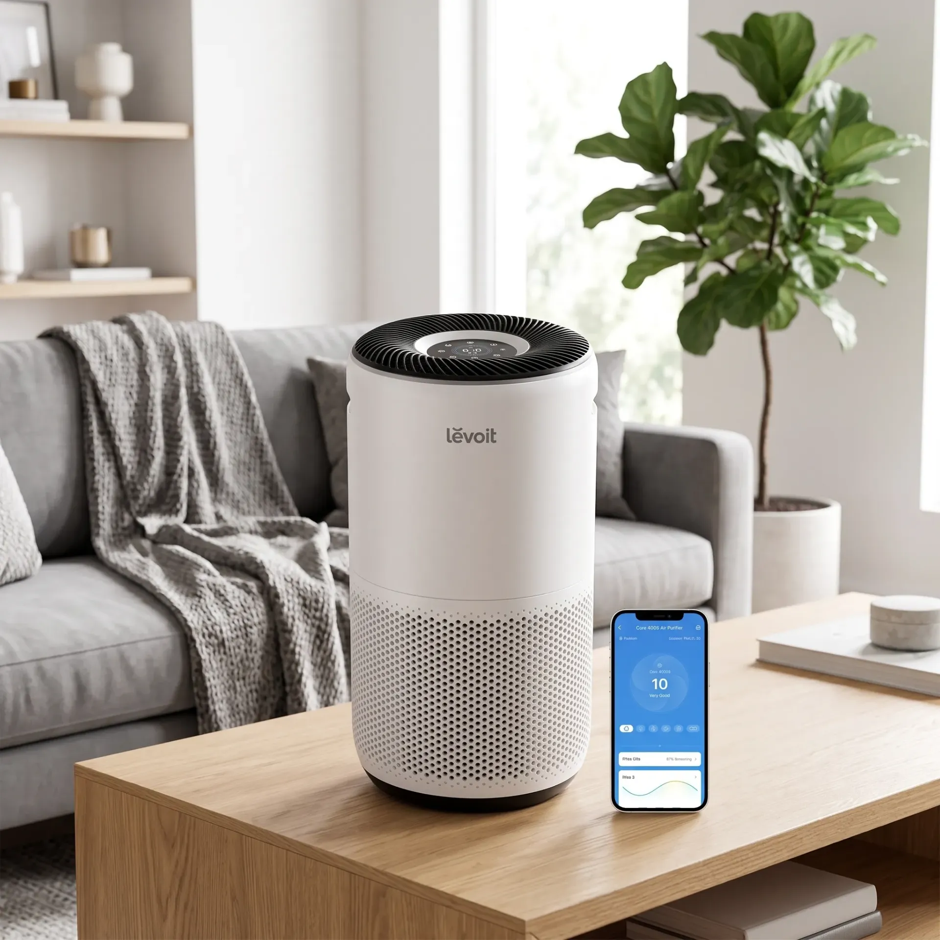 מטהר אוויר חכם LEVOIT Core 400S. Smart Air Purifier WiFi. HEPA H13 עם ARC Formula. עד 83 מ״ר