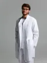 חלוק רפואי לבן. White Medical Coat. כיס חזה. ס.מדיק