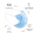 מסיכת פנים אף ופה עם גומי 3 שכבות מארז 50 יח' DR MASK - image_2