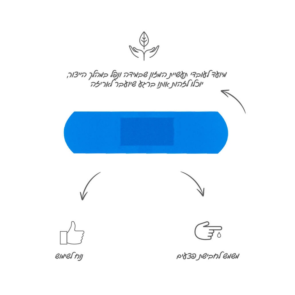 פלסטר זיהוי מגנטי כחול 100 יח' - image_2