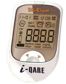 מד סוכר מדבר i-QARE DS-E. עברית וערבית. לכבדי ראייה. Roche Diabetes Care. ס.מדיק יבוא