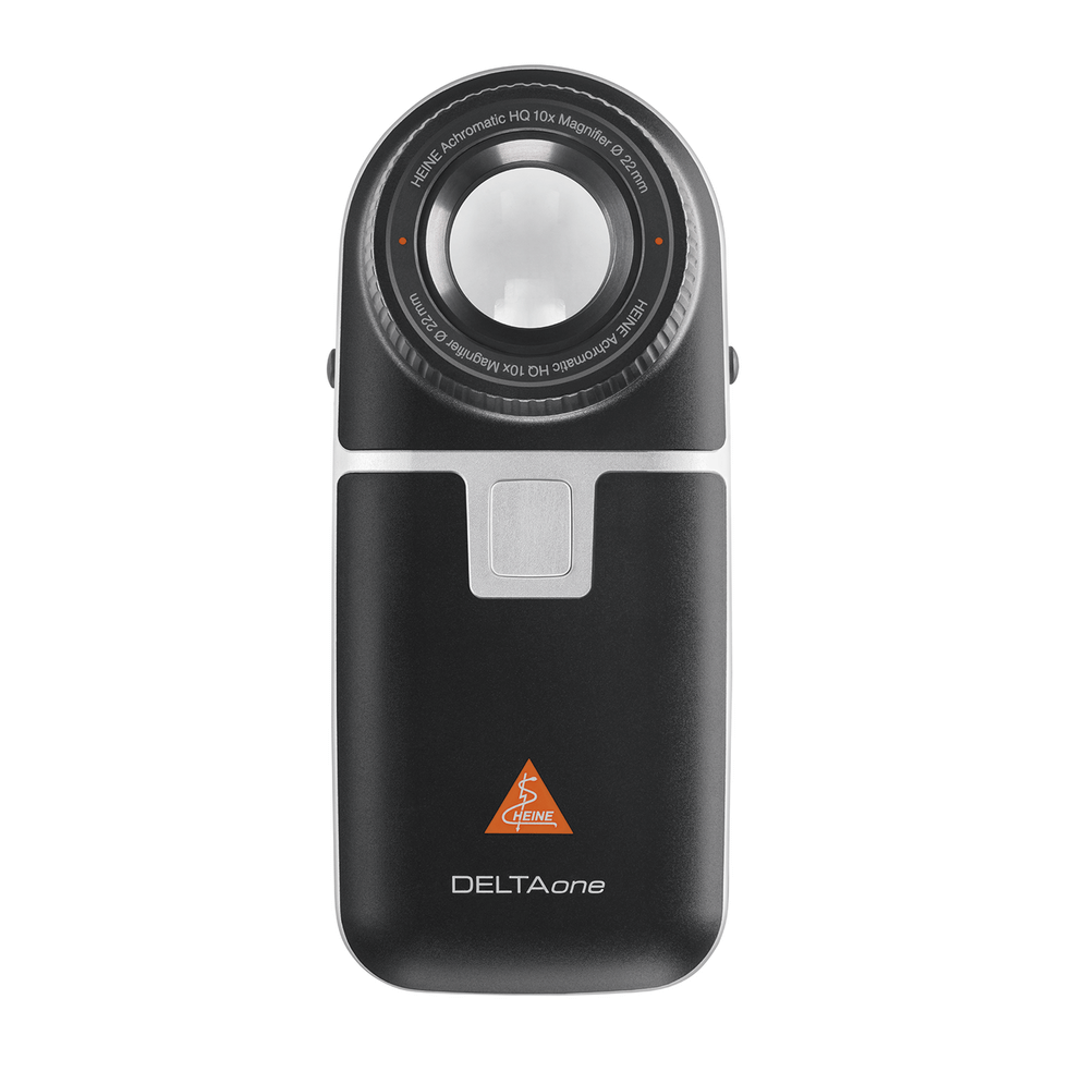 [101402] דרמטוסקופ HEINE DELTAone. קומפקטי. LED HQ. קיטוב. שדה ראייה 21 מ"מ. חיבור סמארטפון. תוצרת גרמניה. ס.מדיק יבוא