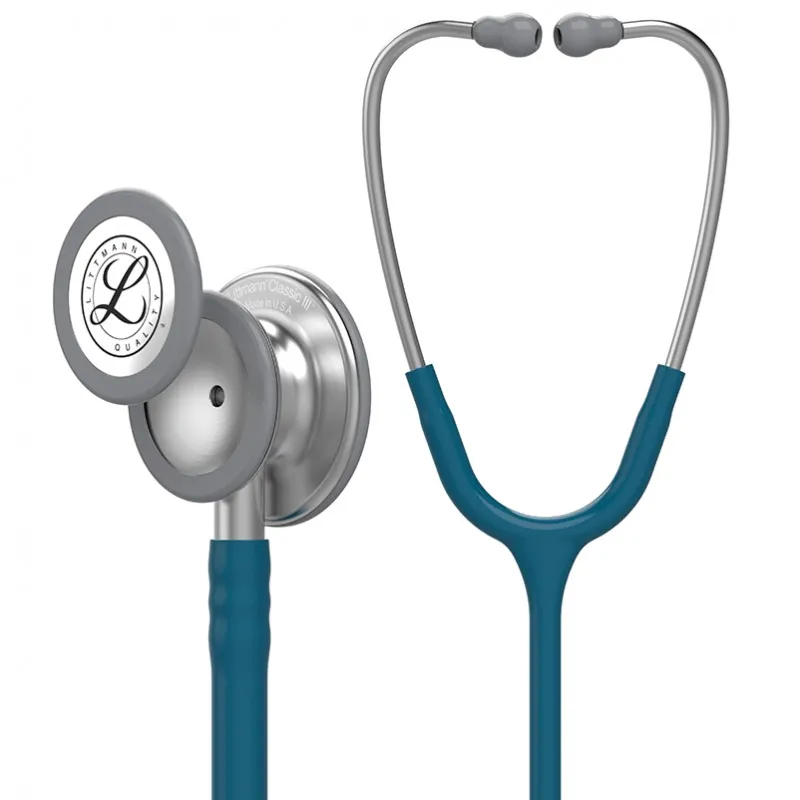 [260856] סטטוסקופ ליטמן 3M קלאסיק III. 3M™ Littmann® Classic III™ Stethoscope. צבע כחול קאריבן. Caribbean Blue. דגם 5623. ממברנה כפולה. אחריות יצרן 5 שנים. יבוא רשמי לישראל.