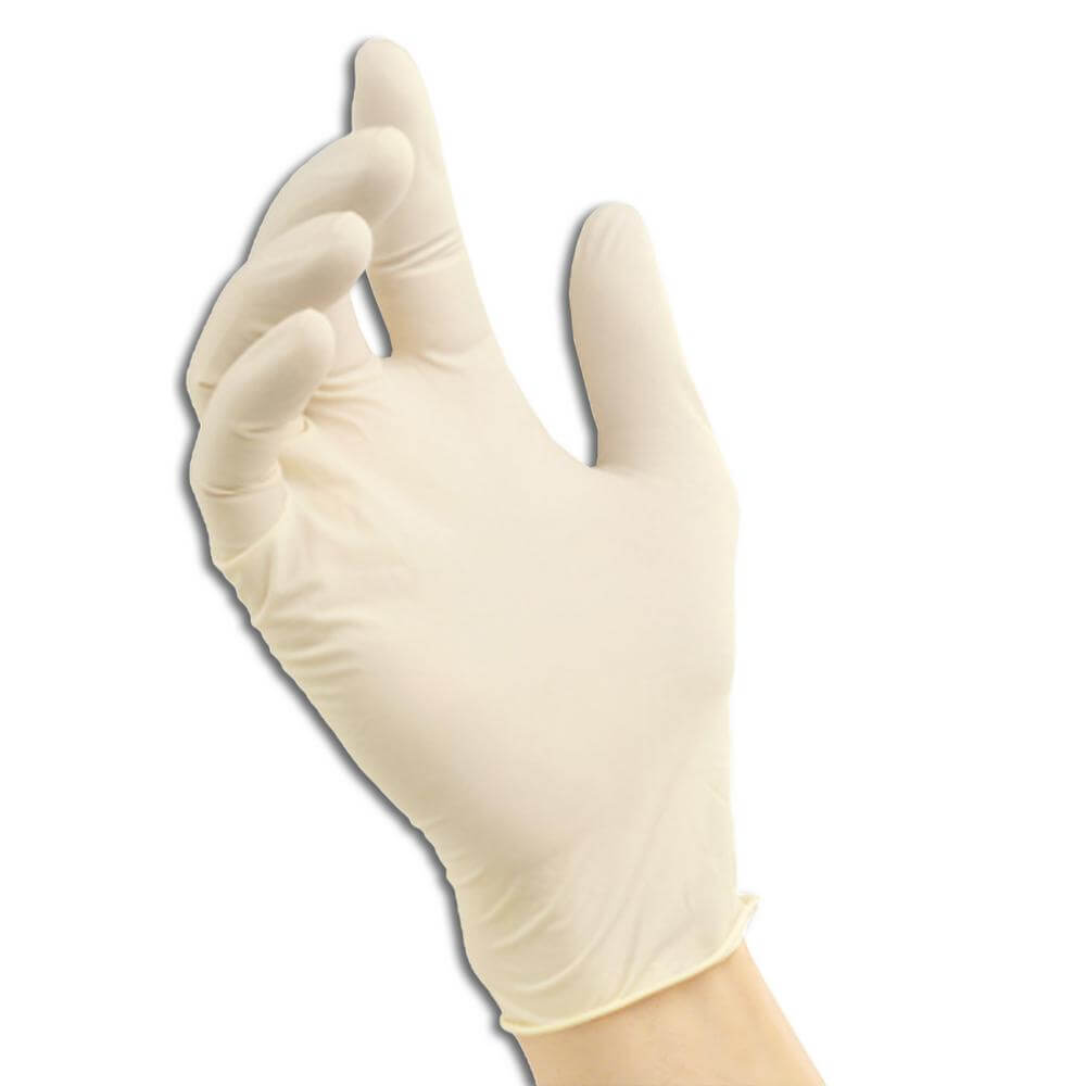 כפפות לטקס עם טלק. 100 יחידות. Latex Gloves Powdered. מידות S. M. L. XL