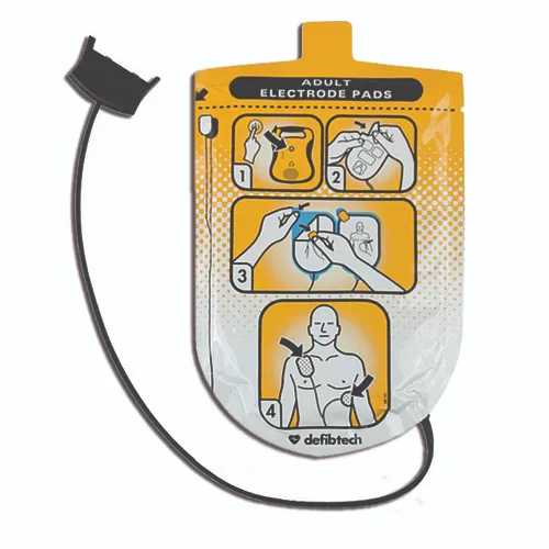 סט מדבקות מבוגר לדפיברילטור Defibtech. Defibrillation Pads Adult. ס.מדיק יבוא