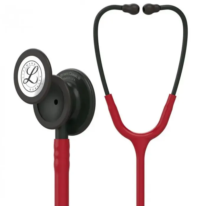[261203] סטטוסקופ ליטמן 3M קלאסיק III. 3M™ Littmann® Classic III™ Stethoscope. Burgundy Black Edition. דגם 5868. צבע בורגונדי מהדורה שחורה. ממברנה כפולה. אחריות יצרן 5 שנים . יבוא רשמי לישראל