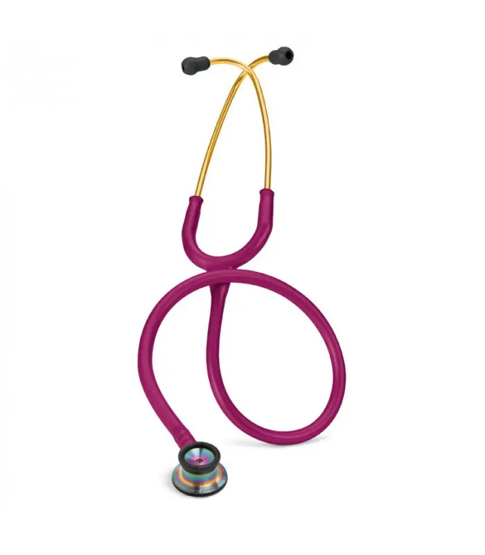[261207] סטטוסקופ ליטמן 3M™ תינוק. 3M™ Littmann® Classic II Pediatric Stethoscope. צבע ורוד פטל זהב קשת (תינוקות). Raspberry Pink Gold Rainbow Infant. דגם 2157. אחריות יצרן 5 שנים. יבוא רשמי לישראל.