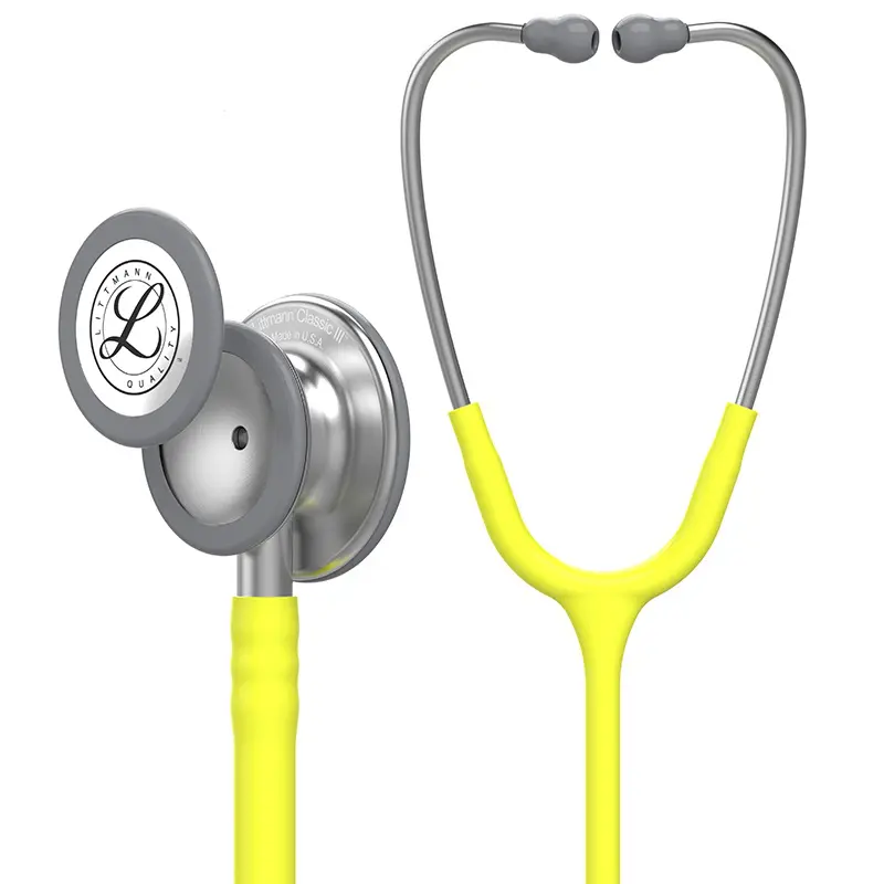 [260802] סטטוסקופ ליטמן 3M קלאסיק III. 3M™ Littmann® Classic III™ Stethoscope. צבע צהוב ליים. Lime Yellow. דגם 5839. ממברנה כפולה. אחריות יצרן 5 שנים. יבוא רשמי לישראל.