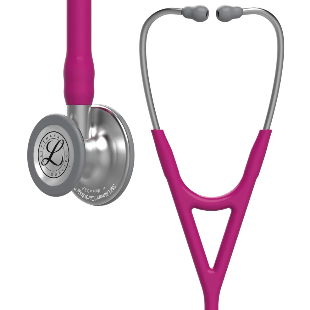 [260812] סטטוסקופ ליטמן 3M™ קרדיולוגי IV. 3M™ Littmann® Cardiology IV™ Stethoscope. צבע ורוד פטל . raspberry pink . דגם6158. ראש כפול. אחריות יצרן 5 שנים. יבוא רשמי לישראל.