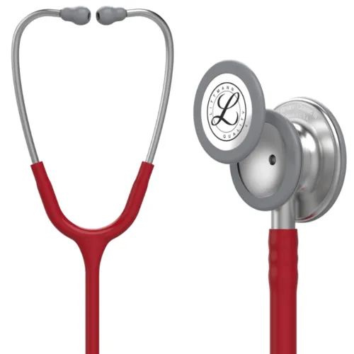 סטטוסקופ ליטמן 3M קלאסיק III. 3M™ Littmann® Classic III™ Stethoscope. צבע אדום בורגונדי.  Burgundy. דגם 5627. ממברנה כפולה. אחריות יצרן 5 שנים . יבוא רשמי לישראל.