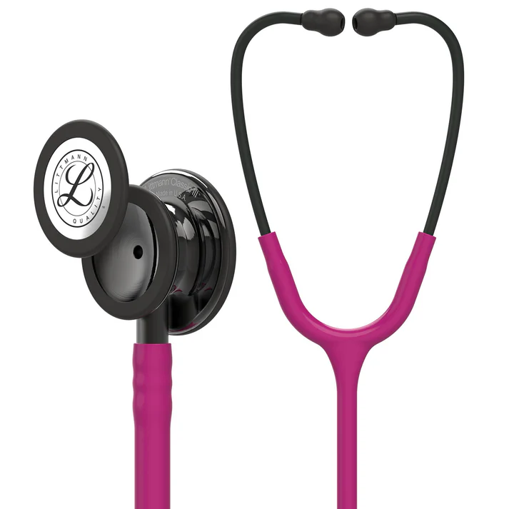 [260831] סטטוסקופ ליטמן 3M קלאסיק III. 3M™ Littmann® Classic III™ Stethoscope. צבע אדום פטל מושחר גימור עשן. Raspberry red color, black metal, smoke finish. דגם 5871. ממברנה כפולה. אחריות יצרן 5 שנים . יבוא רשמי לישראל.