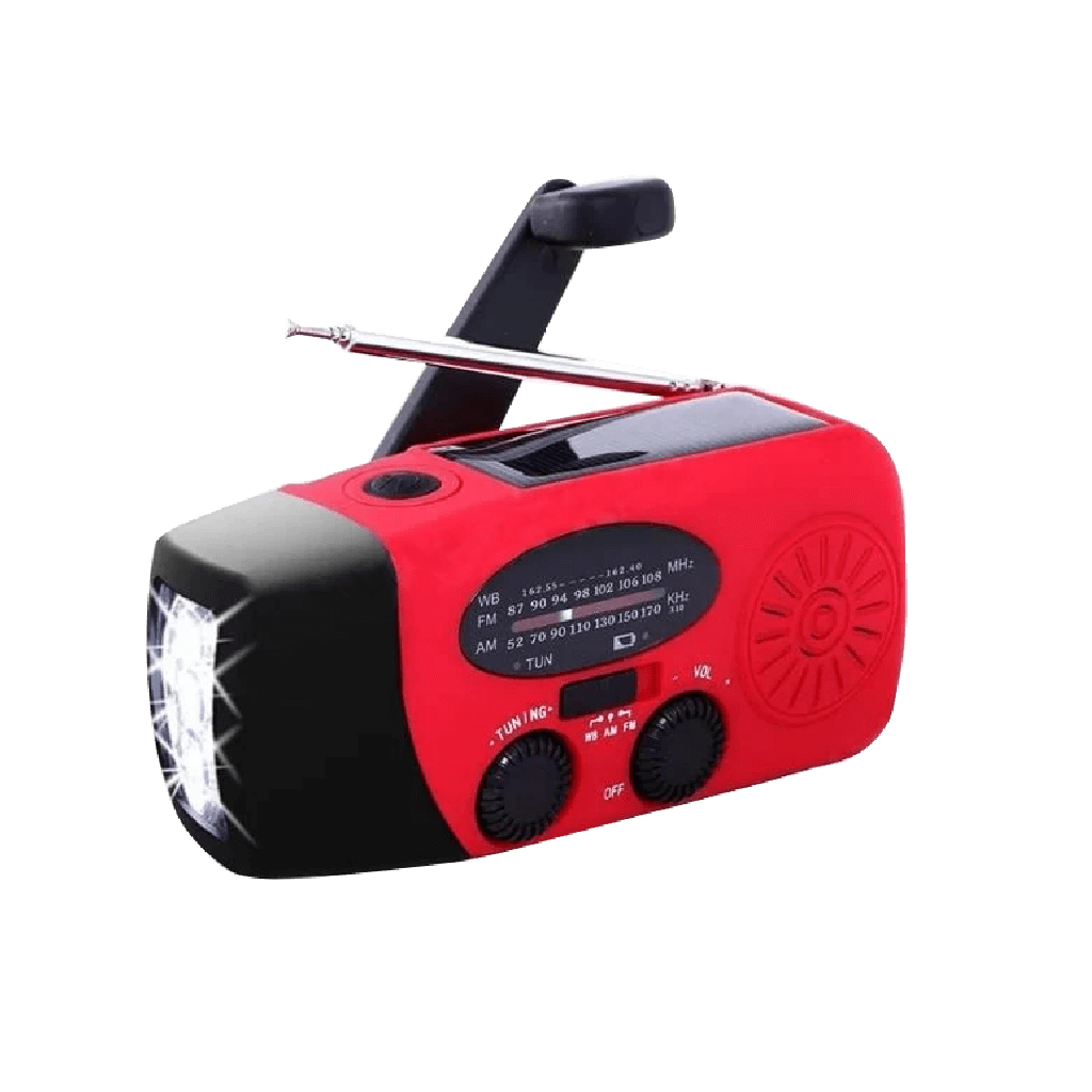 רדיו נייד עם פנס. Emergency Radio with Flashlight. טעינה חשמלית, סולארית וידנית (דינמו). לחירום ולהפסקות חשמל. ס.מדיק יבוא
