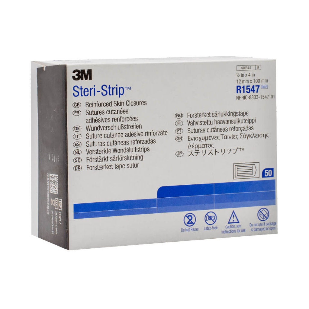 [466014] Steri-Strip. פלסטר סגירת פצעים 12x100 מ"מ. סגירה ללא תפרים. ס.מדיק יבוא